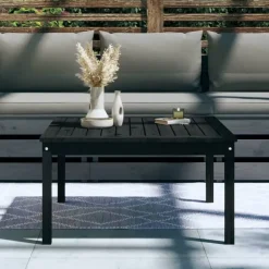 vidaXL - Tuintafel - Zwart - Massief grenenhout - 82.5 x 82.5 x 45 cm