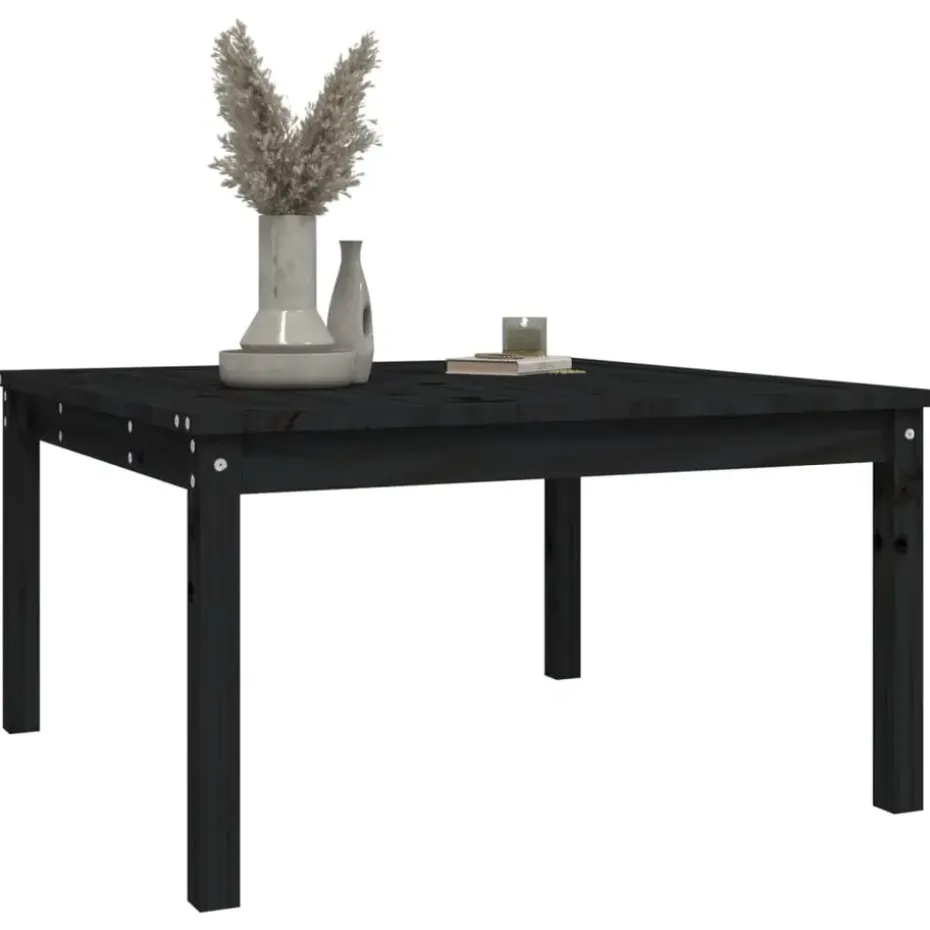 vidaXL - Tuintafel - Zwart - Massief grenenhout - 82.5 x 82.5 x 45 cm