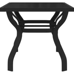 vidaXL - Tuintafel - Zwart - Staal en glas - 140 x 70 x 70 cm