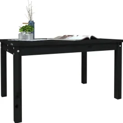 vidaXL - Tuintafel - Zwart - Massief grenenhout - 82.5 x 50.5 x 45 cm