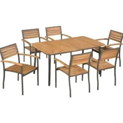 vidaXL - Tuintafel En Stoel - Bruin - Hout