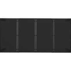 vidaXL - Tuintafel Met Glazen Blad - Zwart - Poly rattan - 190 x 90 x 75 cm