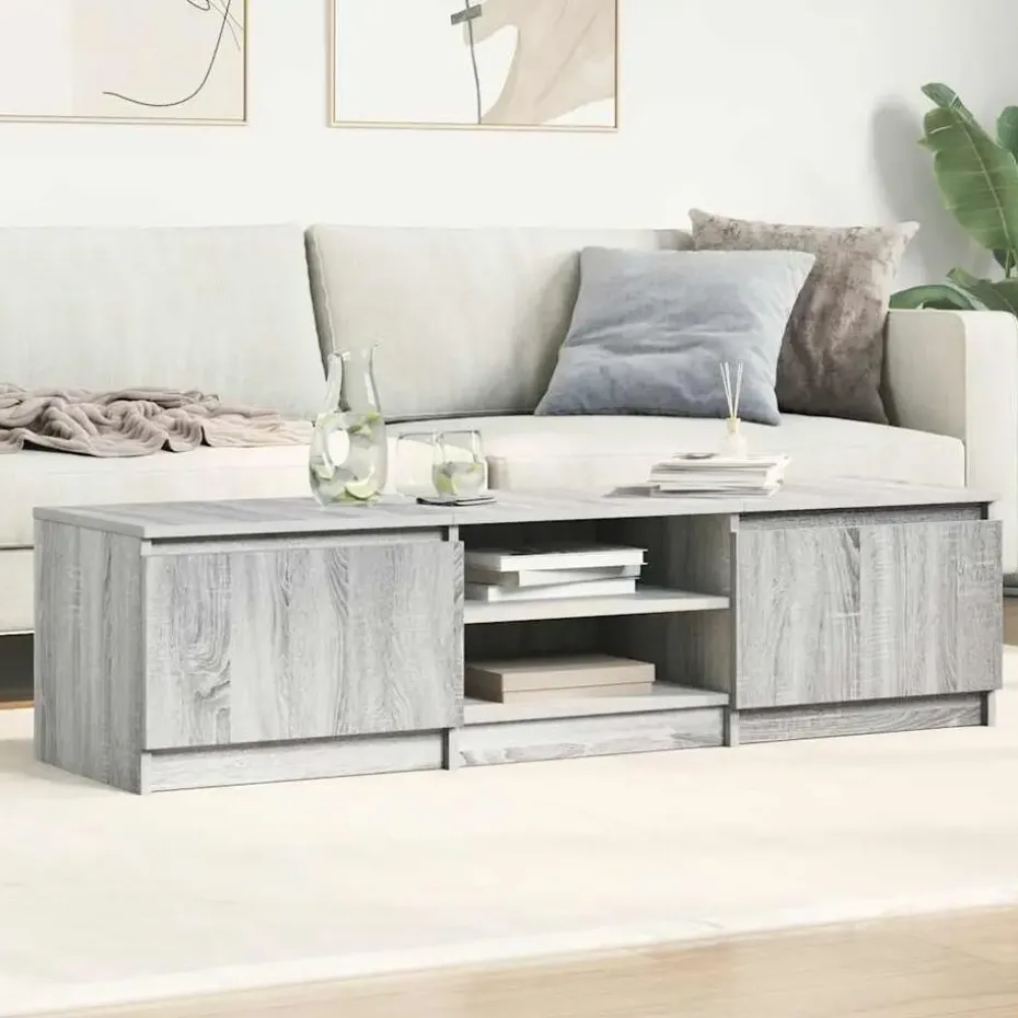 vidaXL - Tv-kast - Grijs - Bewerkt hout