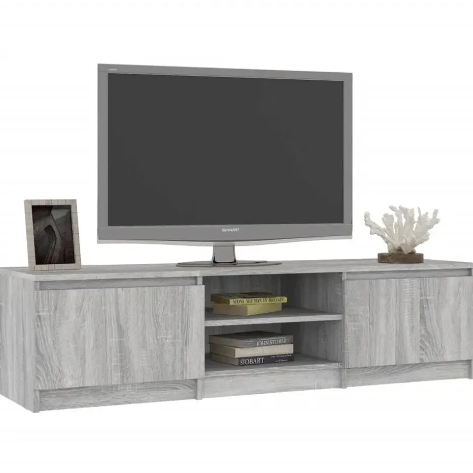vidaXL - Tv-kast - Grijs - Bewerkt hout