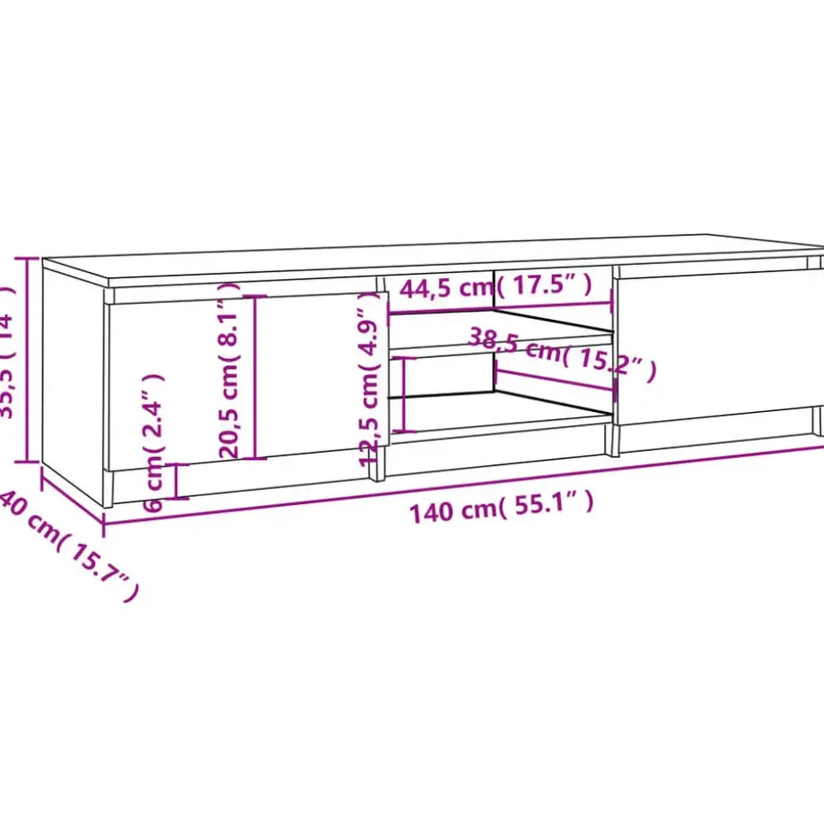 vidaXL - Tv-kast - Grijs - Bewerkt hout