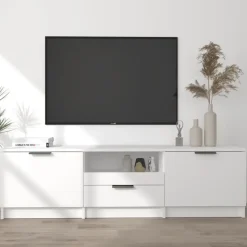 vidaXL - Tv-kast - Wit - Bewerkt hout
