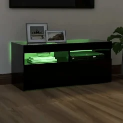 vidaXL - Tv-kast - Zwart - Bewerkt hout