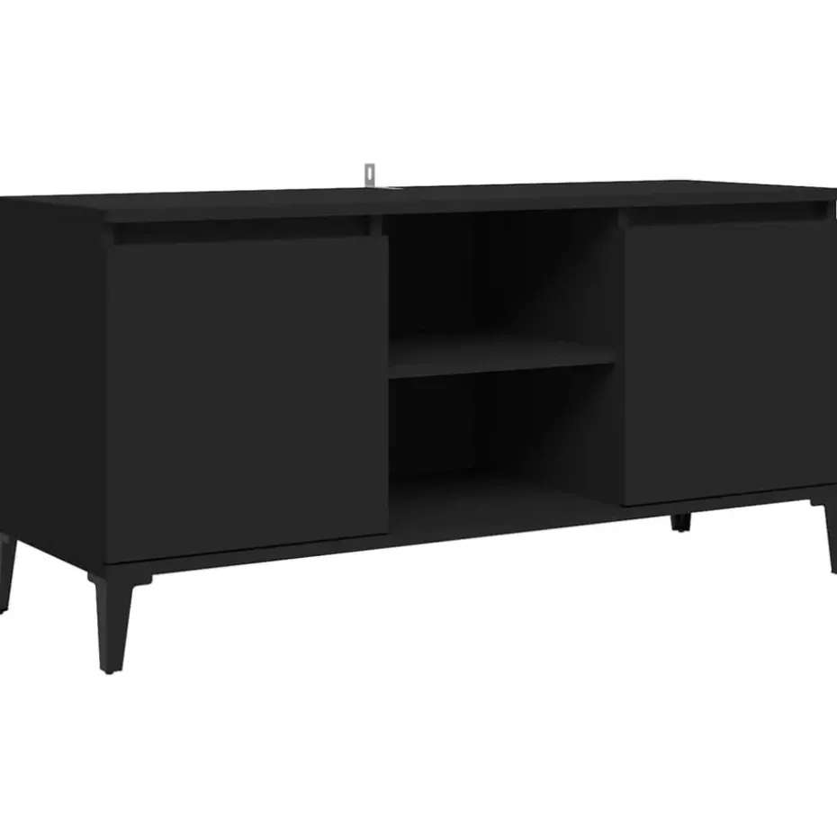 vidaXL - Tv-kast - Zwart - Bewerkt hout