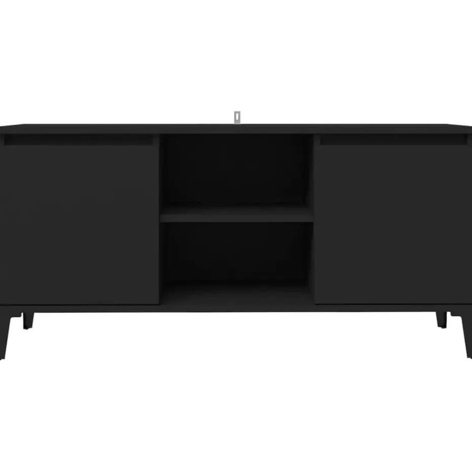 vidaXL - Tv-kast - Zwart - Bewerkt hout