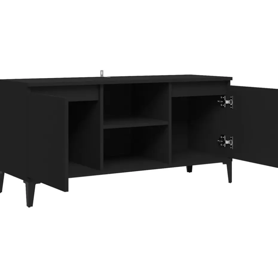 vidaXL - Tv-kast - Zwart - Bewerkt hout