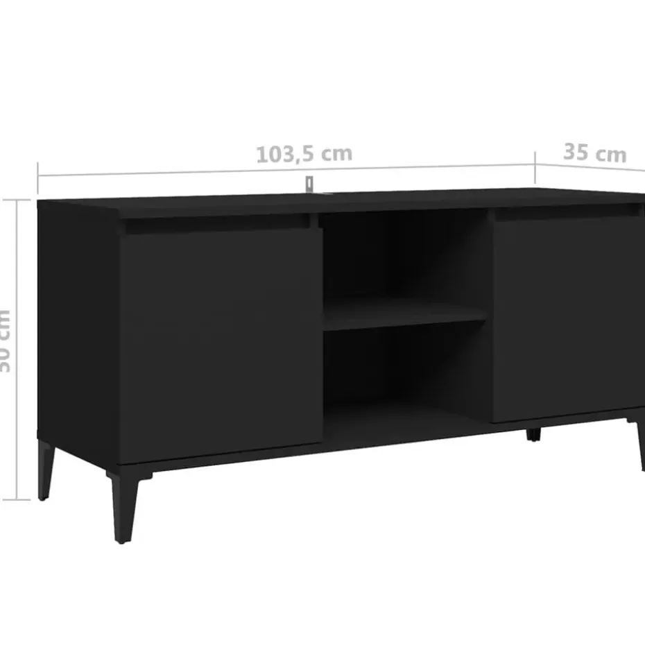 vidaXL - Tv-kast - Zwart - Bewerkt hout
