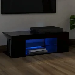 vidaXL - Tv-kast - Zwart - Bewerkt hout