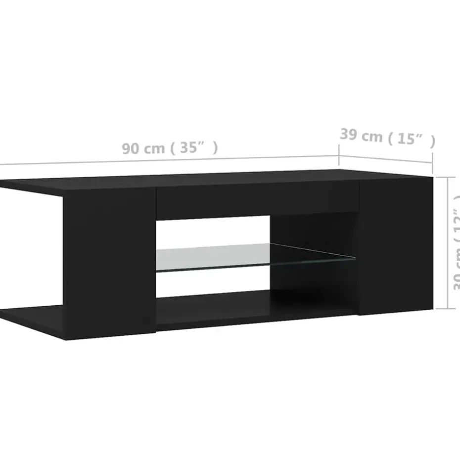 vidaXL - Tv-kast - Zwart - Bewerkt hout