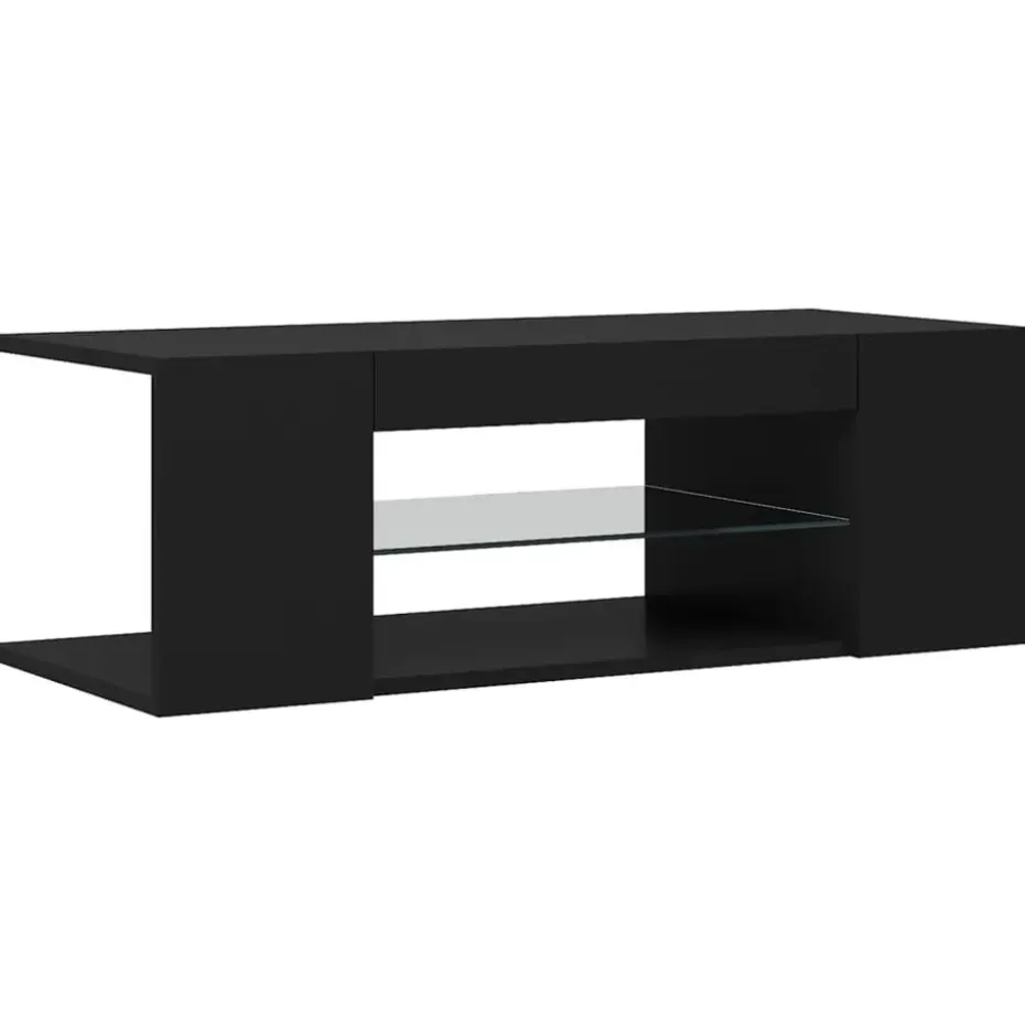 vidaXL - Tv-kast - Zwart - Bewerkt hout