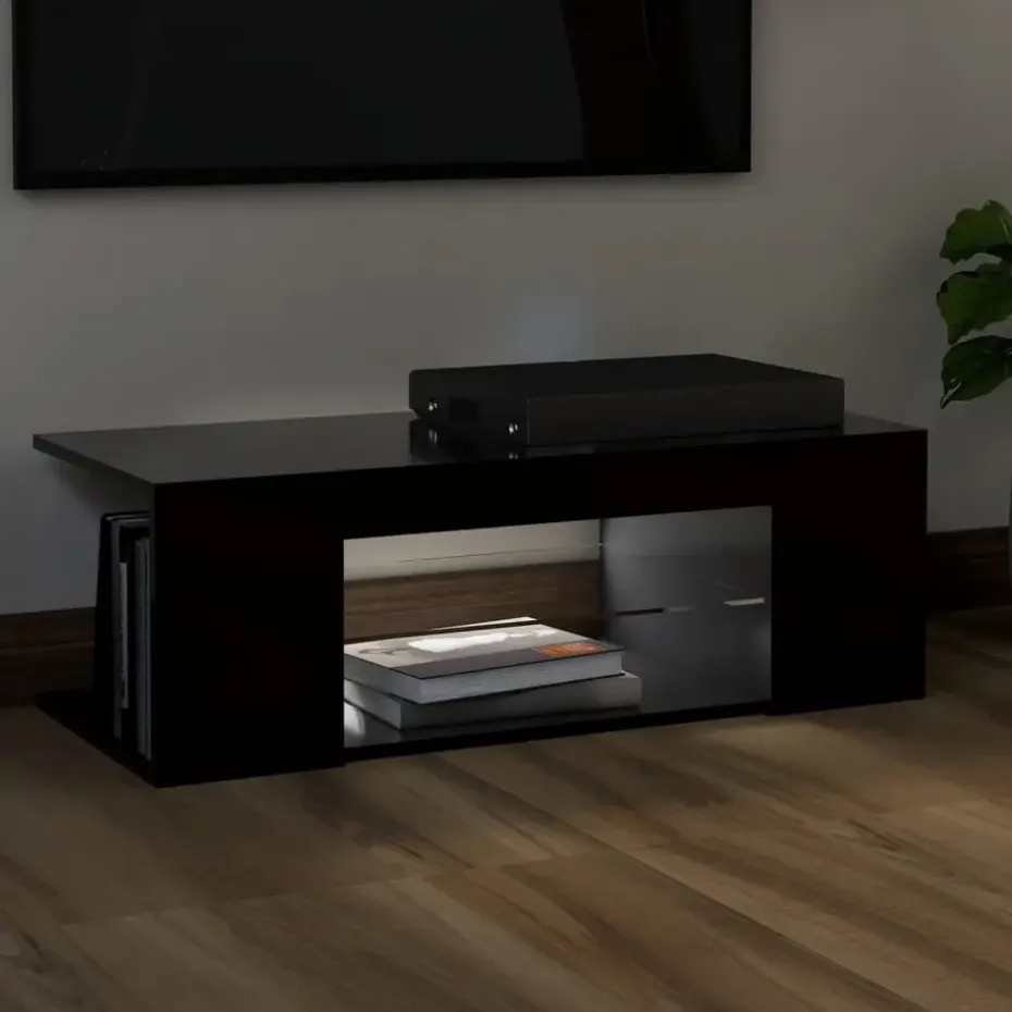 vidaXL - Tv-kast - Zwart - Bewerkt hout