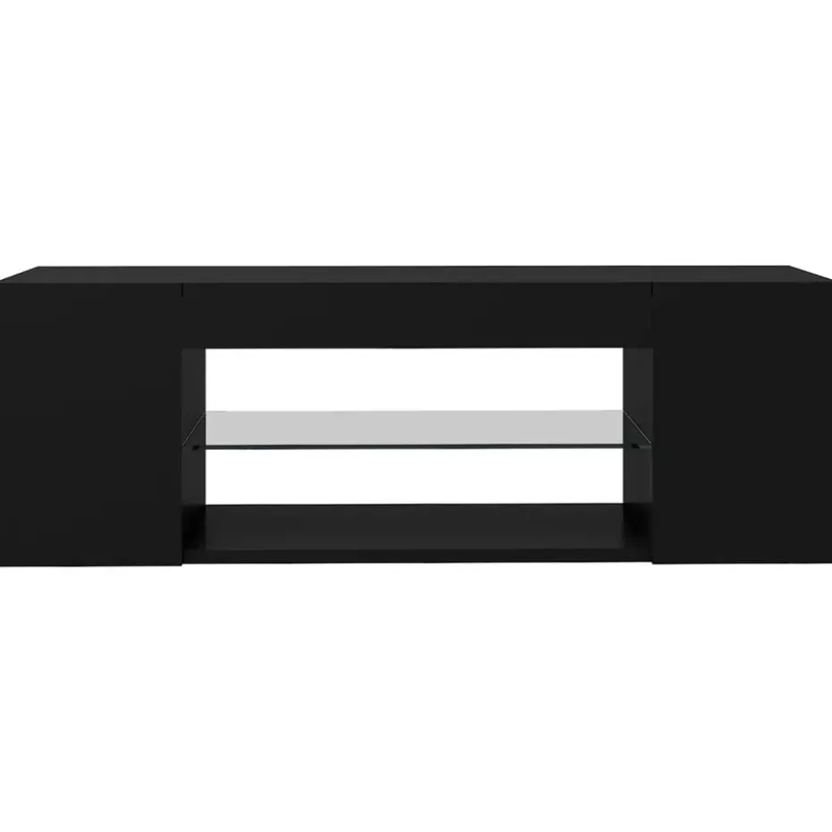 vidaXL - Tv-kast - Zwart - Bewerkt hout