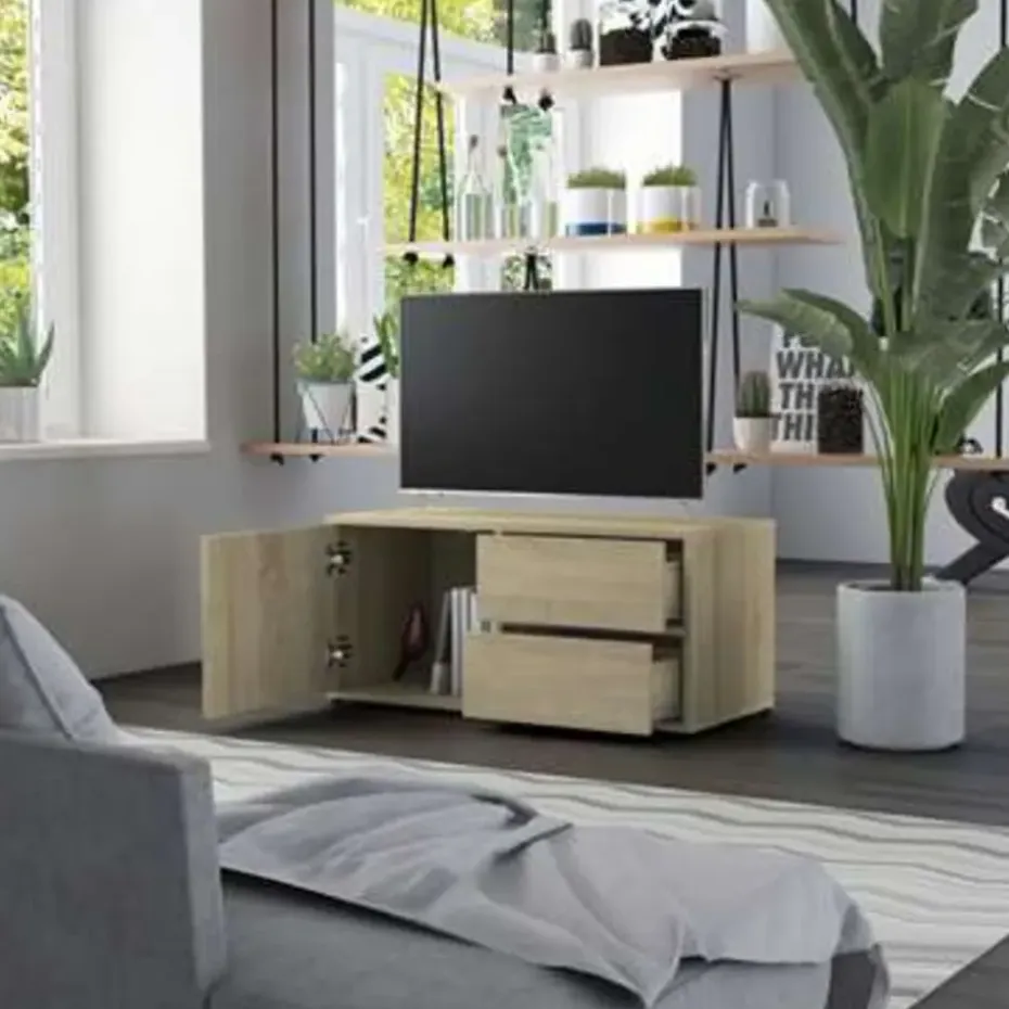 vidaXL - Tv-meubel - Bruin - Bewerkt hout