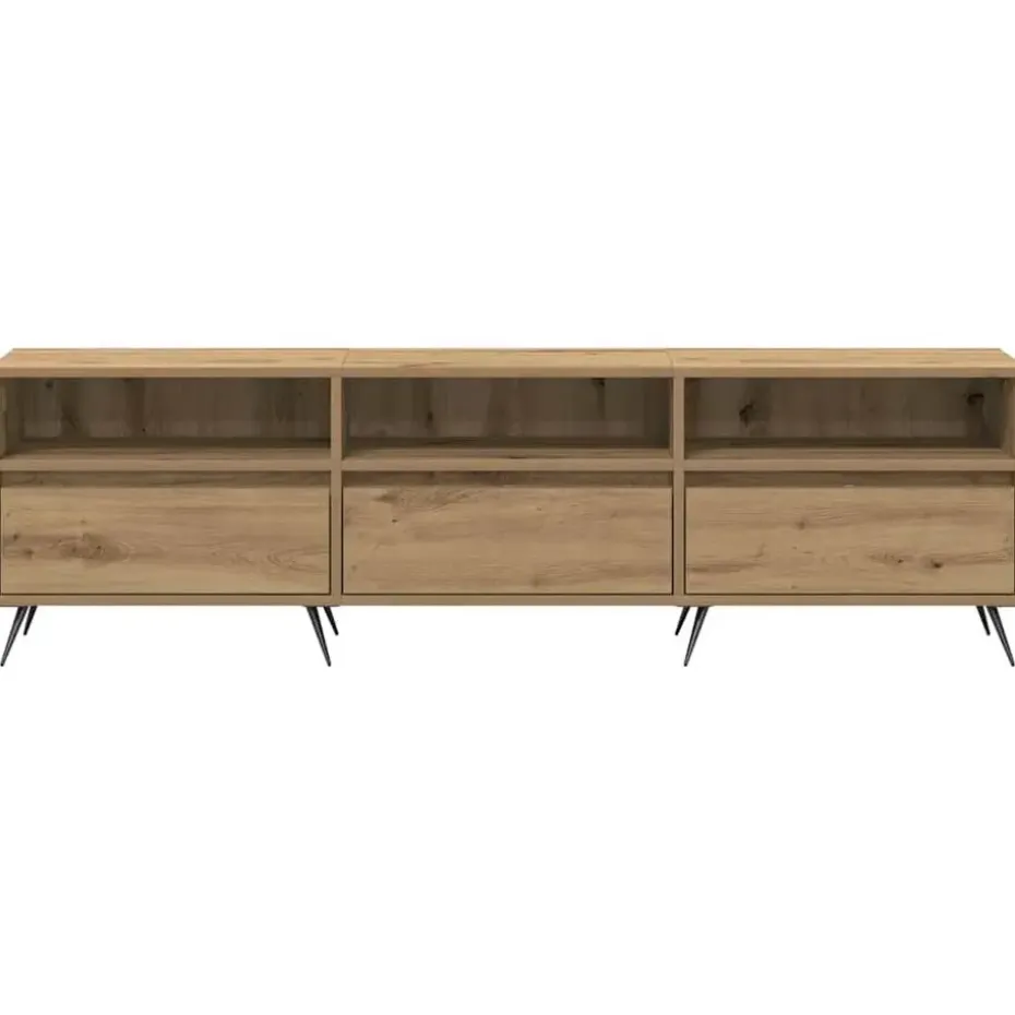 vidaXL - TV-meubel 3 vakken 3 deuren - Artisanaal eiken - Hout - 150x30x44.5 cm