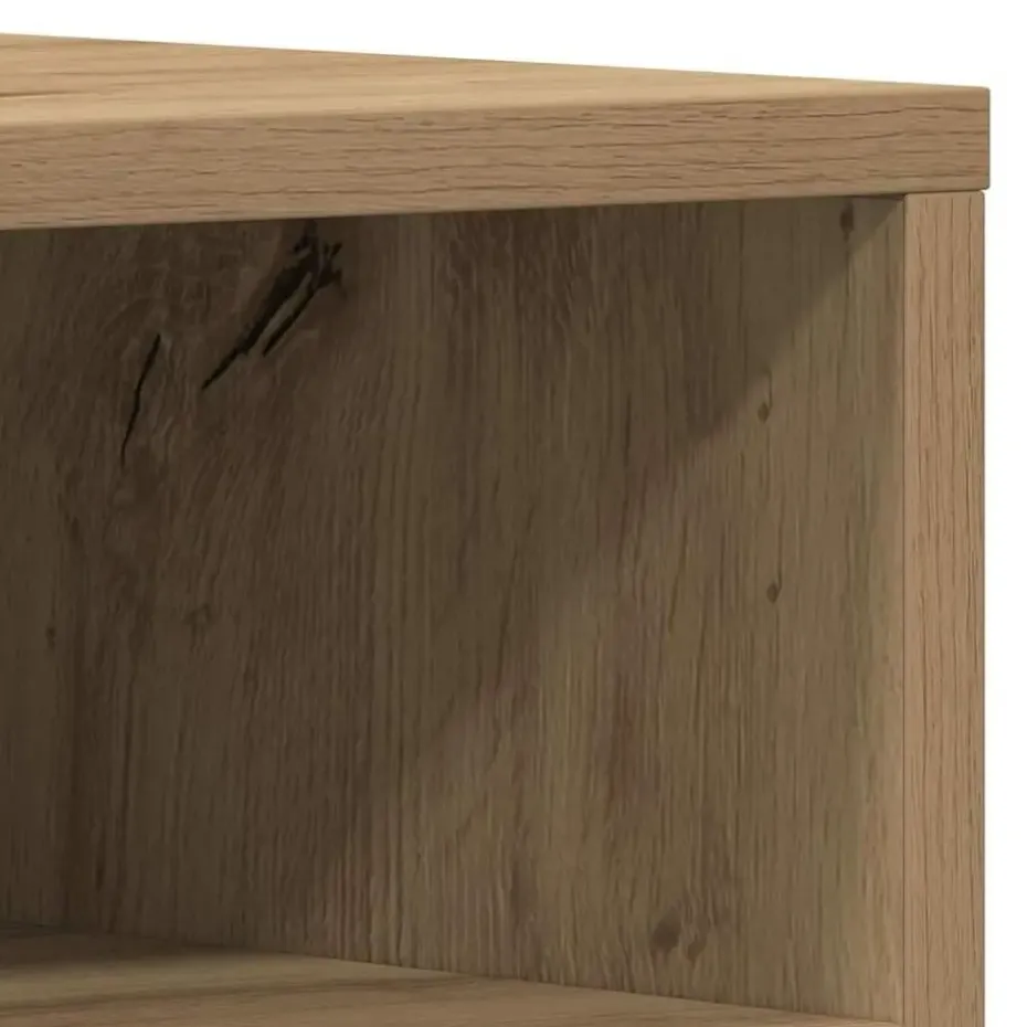 vidaXL - TV-meubel 3 vakken 3 deuren - Artisanaal eiken - Hout - 150x30x44.5 cm