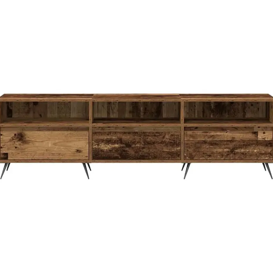vidaXL - TV-meubel 3 vakken 3 deuren - Oud hout - Hout - 150x30x44.5 cm