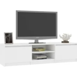 vidaXL - Tv-meubel - Wit - Bewerkt hout
