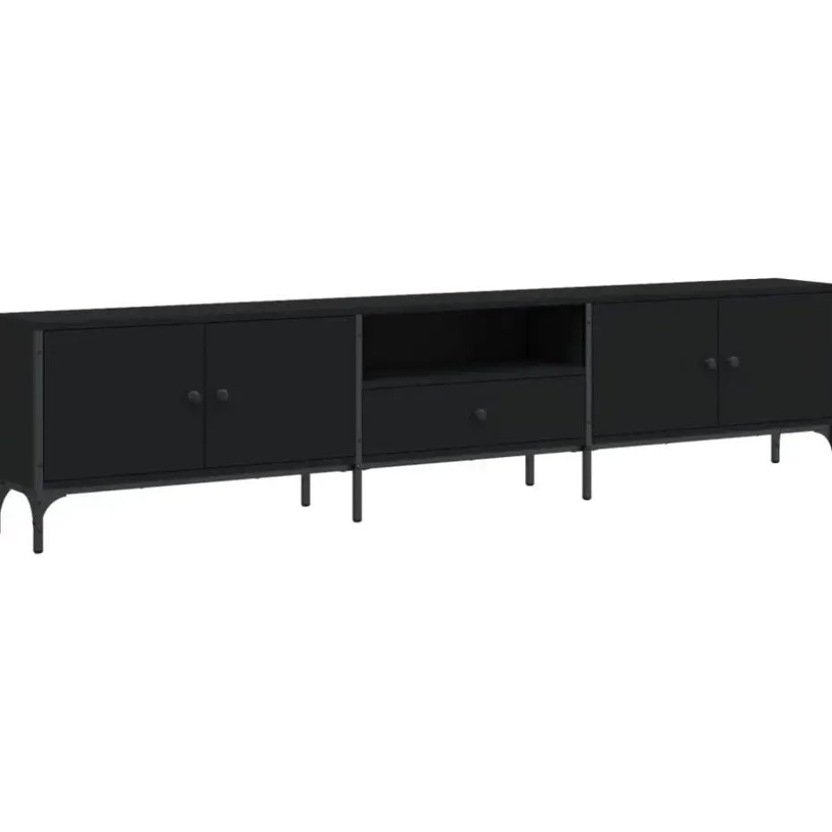 vidaXL - Tv-meubel - Zwart - Bewerkt hout