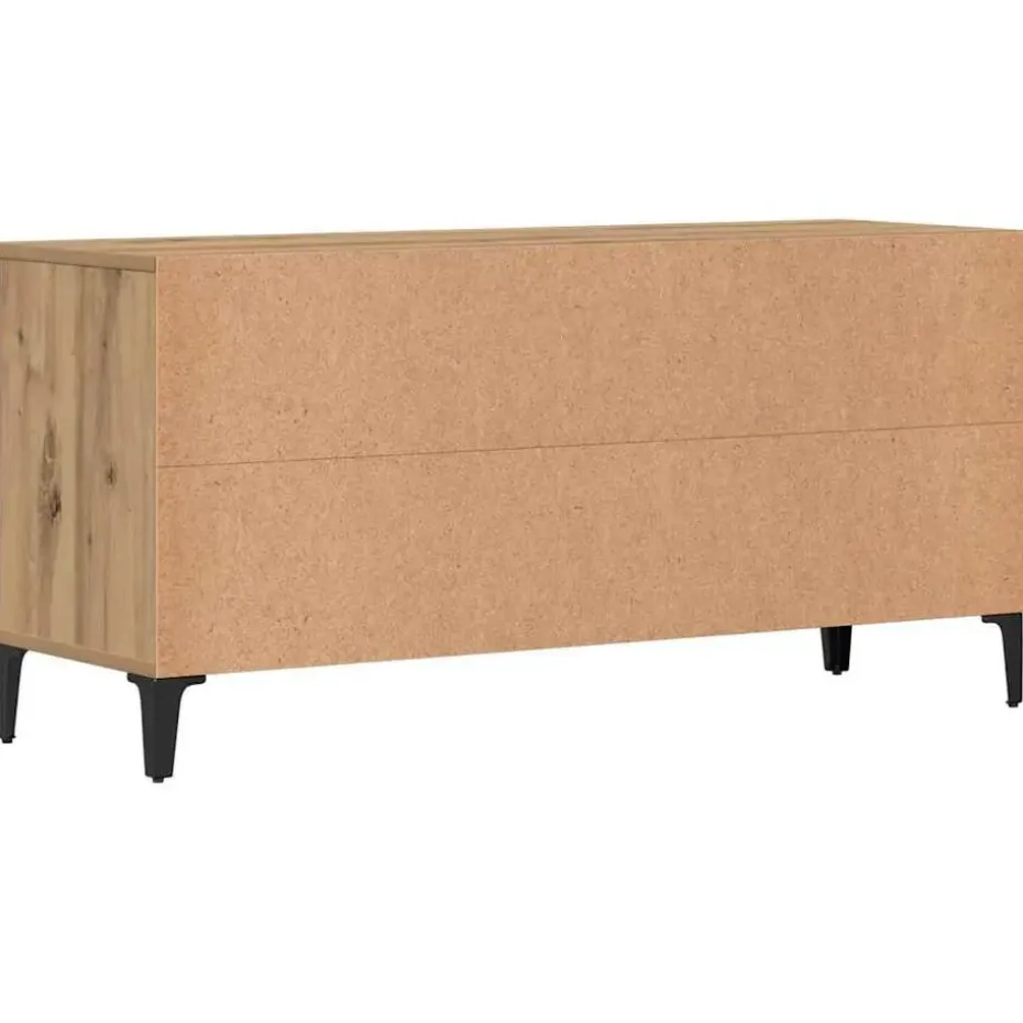 vidaXL - TV-meubel met 2 deuren en 2 vakken - Artisanaal eiken - 102x35x50 cm