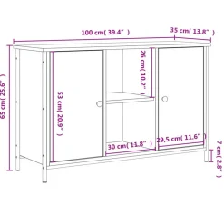 vidaXL - TV-meubel met 2 deuren 2 vakken - Sonoma eiken - Hout - 100x35x65 cm