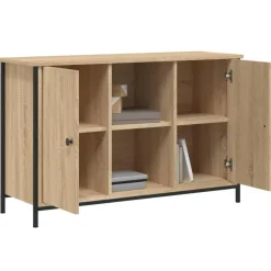 vidaXL - TV-meubel met 2 deuren 2 vakken - Sonoma eiken - Hout - 100x35x65 cm