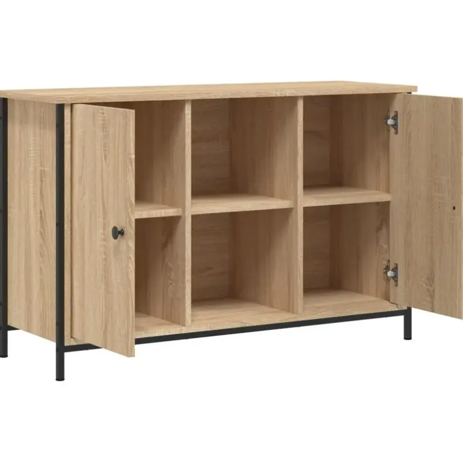 vidaXL - TV-meubel met 2 deuren 2 vakken - Sonoma eiken - Hout - 100x35x65 cm
