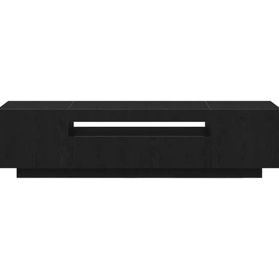vidaXL - TV-meubel met 3 deuren - Zwart eiken - Bewerkt hout - 160x35x40 cm