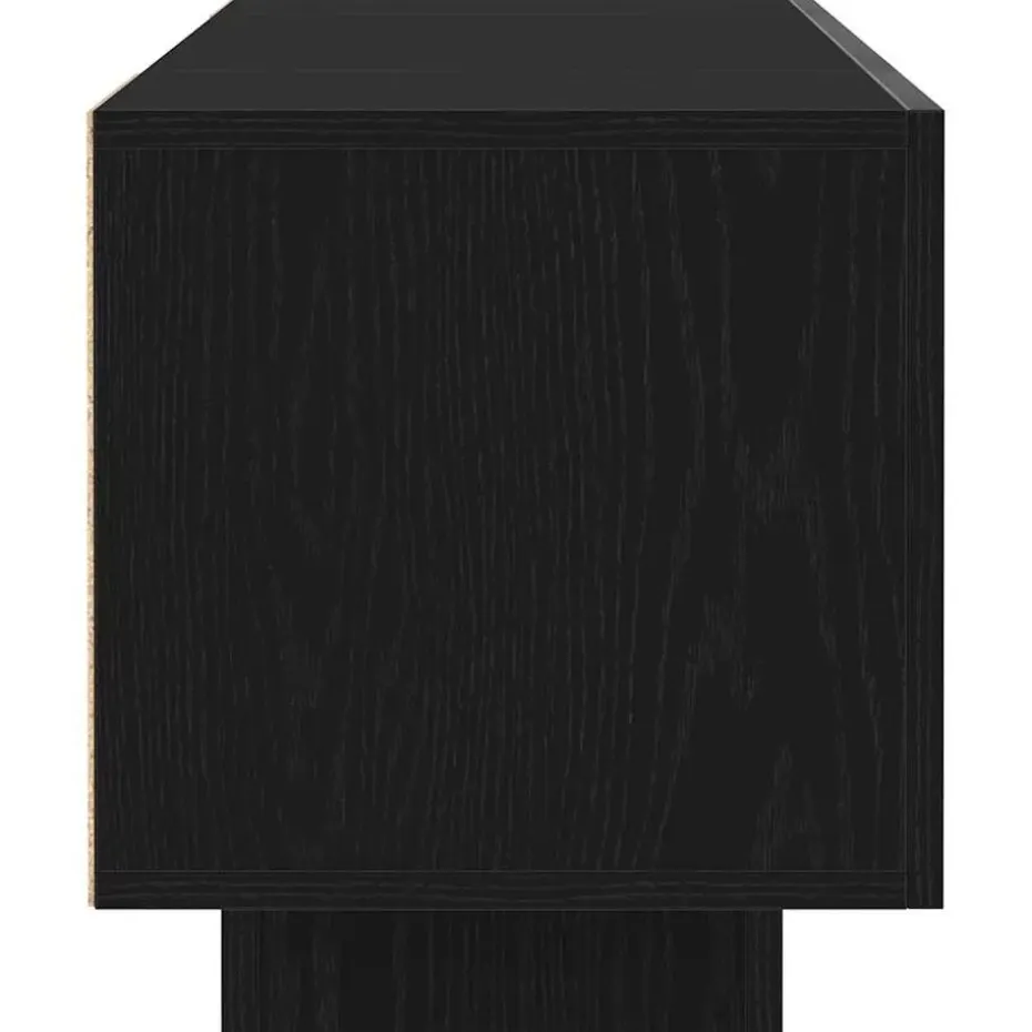 vidaXL - TV-meubel met 3 deuren - Zwart eiken - Bewerkt hout - 160x35x40 cm