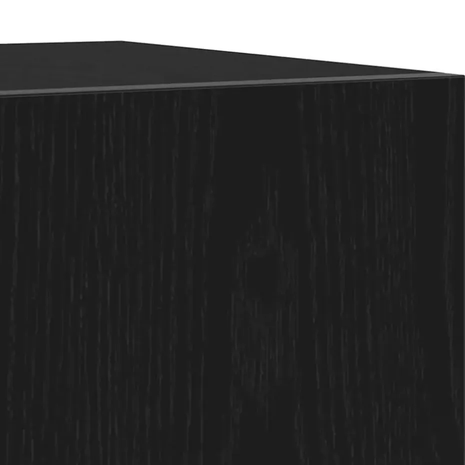 vidaXL - TV-meubel met 3 deuren - Zwart eiken - Bewerkt hout - 160x35x40 cm