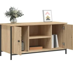 vidaXL - TV-meubel met 2 deuren 2 vakken - Sonoma eiken - Hout - 100x40x50 cm