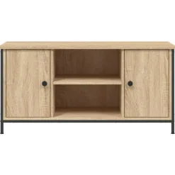 vidaXL - TV-meubel met 2 deuren 2 vakken - Sonoma eiken - Hout - 100x40x50 cm