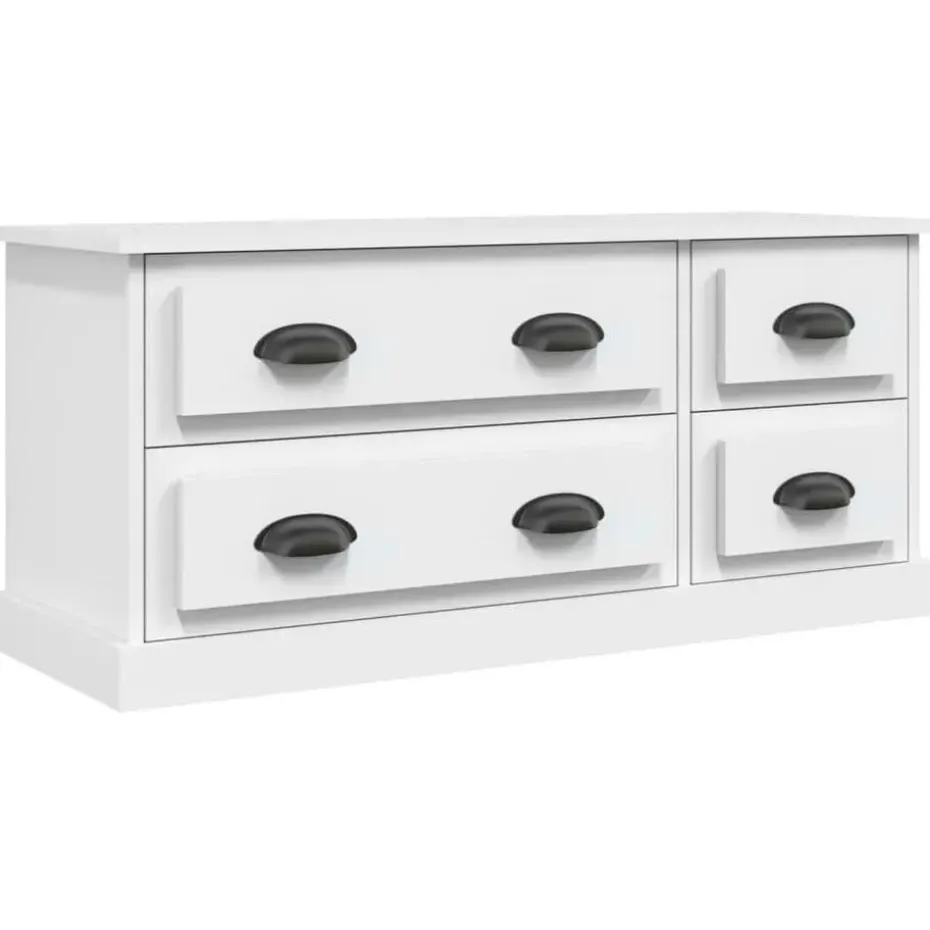 vidaXL - TV-meubel met 4 lades - Wit - Bewerkt hout - 100x35.5x45 cm