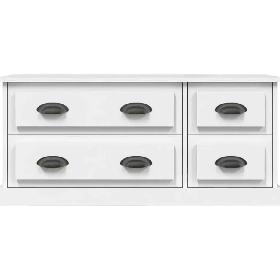 vidaXL - TV-meubel met 4 lades - Wit - Bewerkt hout - 100x35.5x45 cm