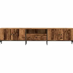 vidaXL - TV-meubel met 1 lade en 4 deuren - Oud hout - 200x25x44 cm
