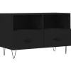 vidaXL - TV-meubel met 2 lades en 2 vakken - Zwart - Hout - 80x36x50 cm