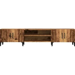 vidaXL - TV-meubel met 2 vakken 4 deuren - Oud hout - 180x31.5x40 cm