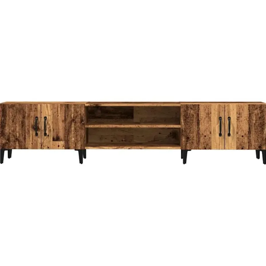 vidaXL - TV-meubel met 2 vakken 4 deuren - Oud hout - 180x31.5x40 cm