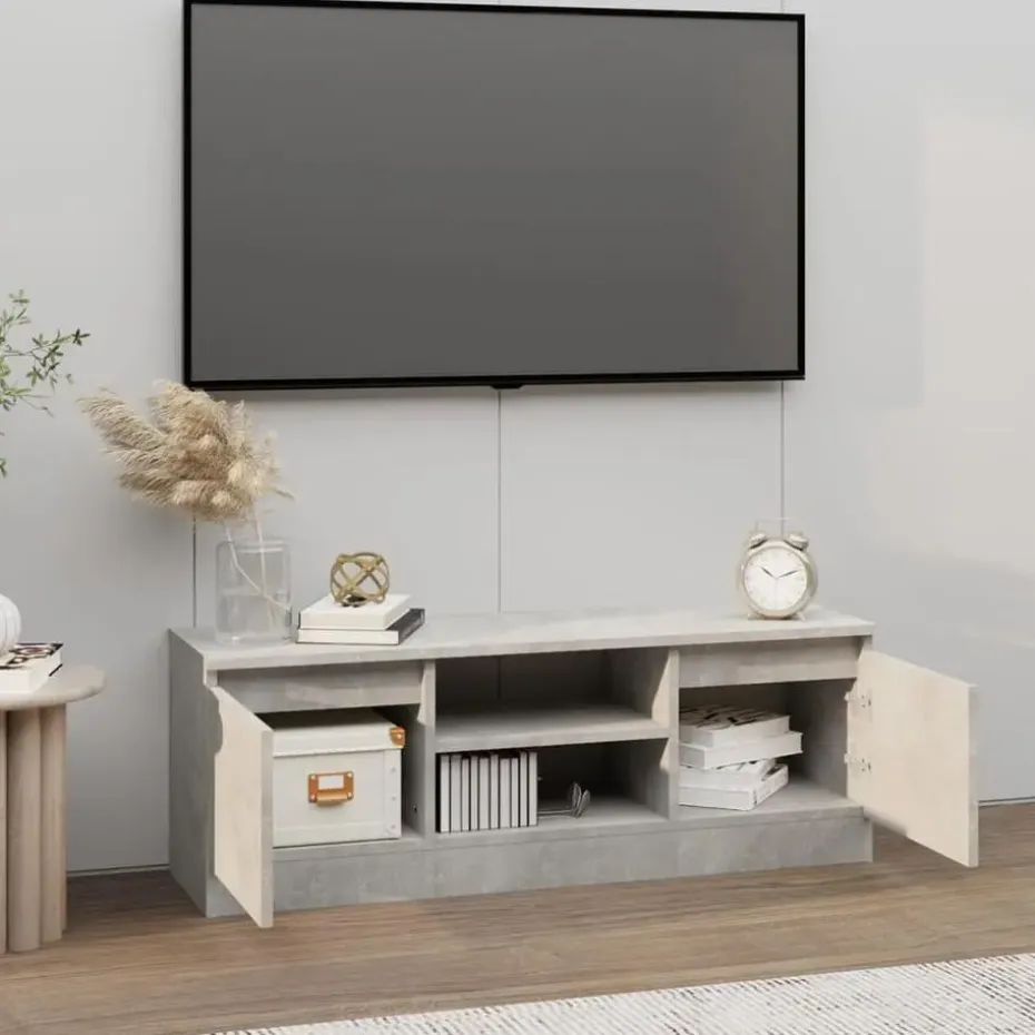 vidaXL - Tv-meubel met deur - Grijs - Bewerkt hout - 102 x 30 x 36 cm