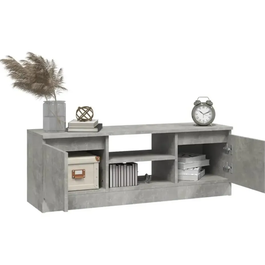 vidaXL - Tv-meubel met deur - Grijs - Bewerkt hout - 102 x 30 x 36 cm