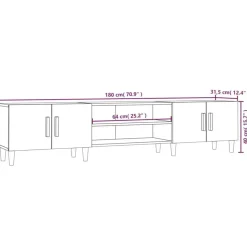 vidaXL - TV-meubel met deuren - Sonoma eiken - Hout -180x31.5x40 cm