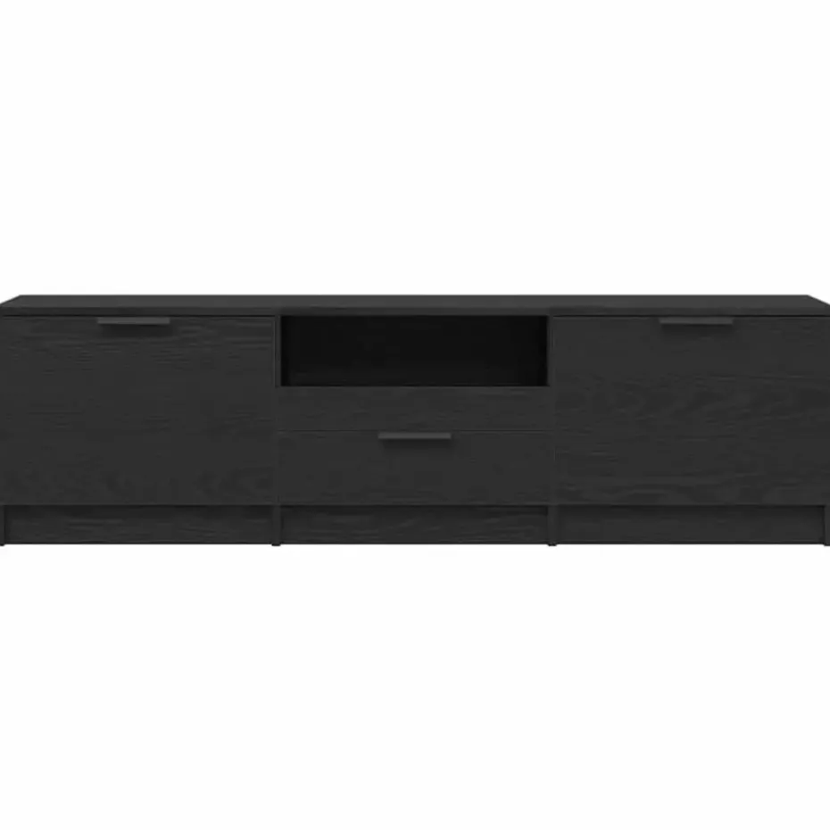 vidaXL - TV-meubel met lade en 2 deuren - Zwart eiken - Hout - 140x35x40 cm