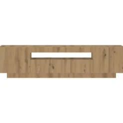 vidaXL - TV-meubel met LED en 3 deuren - Artisanaal eiken - 160x35x40 cm