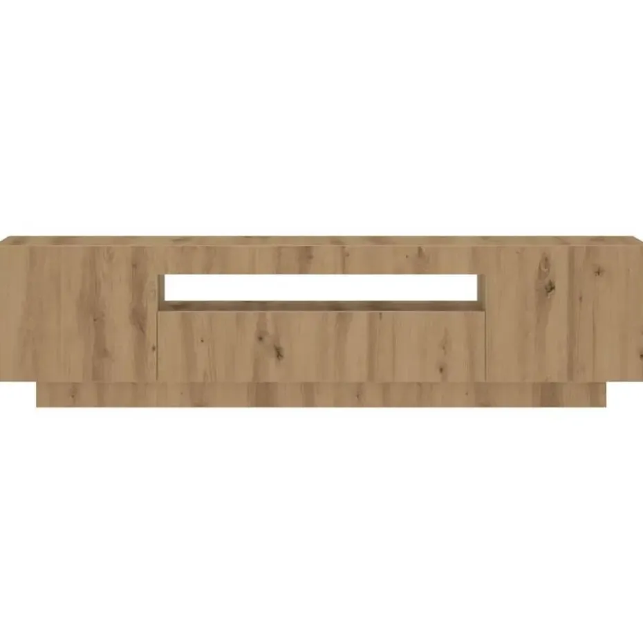 vidaXL - TV-meubel met LED en 3 deuren - Artisanaal eiken - 160x35x40 cm