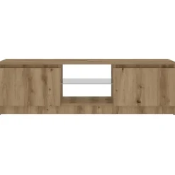 vidaXL - TV-meubel met LED en 2 deuren - Artisanaal eiken - 120x30x36 cm
