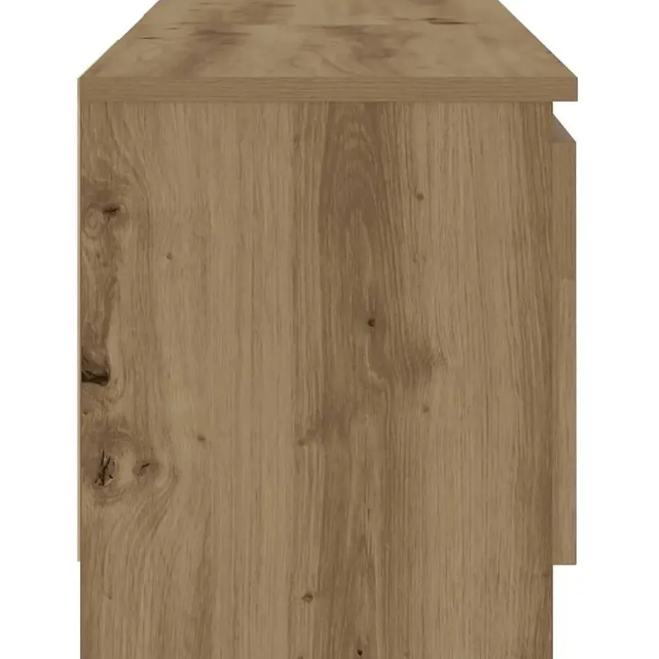 vidaXL - TV-meubel met LED en 2 deuren - Artisanaal eiken - 120x30x36 cm