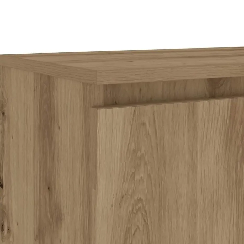 vidaXL - TV-meubel met LED en 2 deuren - Artisanaal eiken - 120x30x36 cm